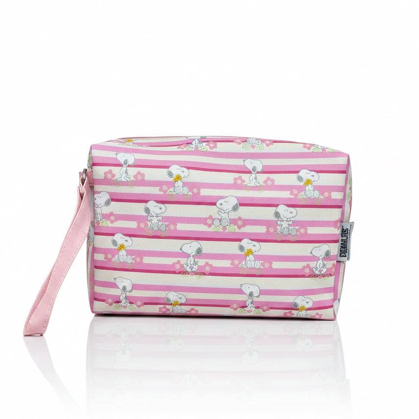 Neceser XL Rosado rayas - Snoopy