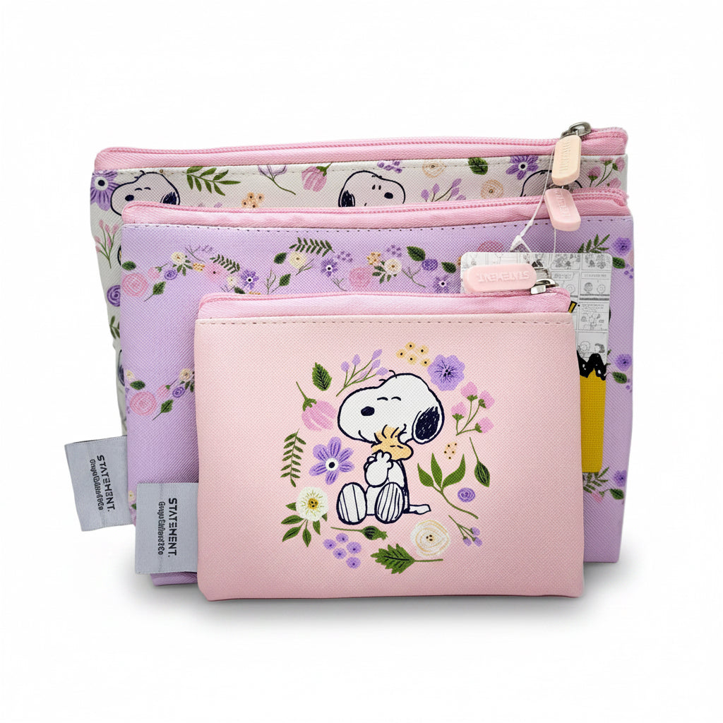 Set Neceser x3 flores - Snoopy