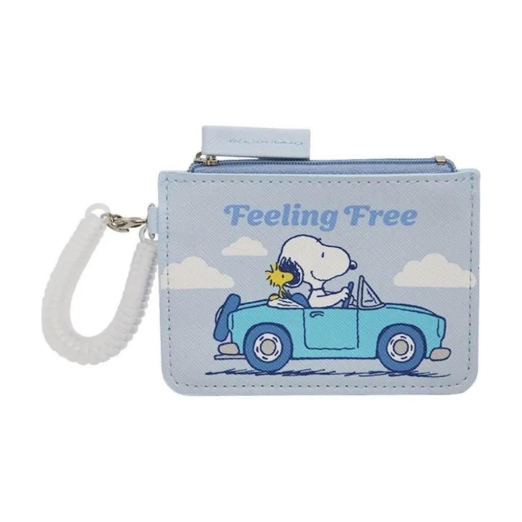 Monedero tarjetero celeste - Snoopy